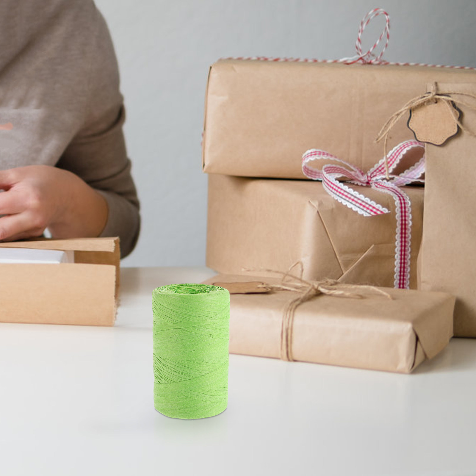 Papercraft Supply Ribbon - Renkli Rafya Kağıt İpi, Buket Sarma,