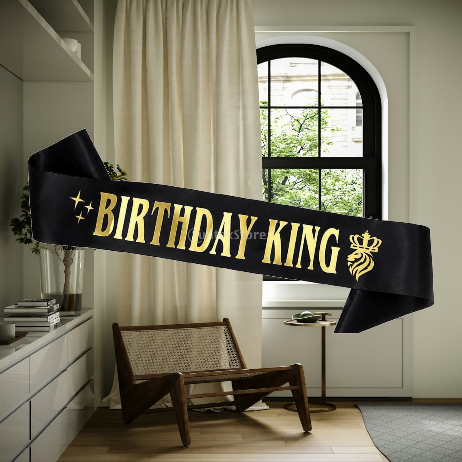 Birthday Sash Glitter - Parıltılı Parti Tacı Doğum Günü Kral