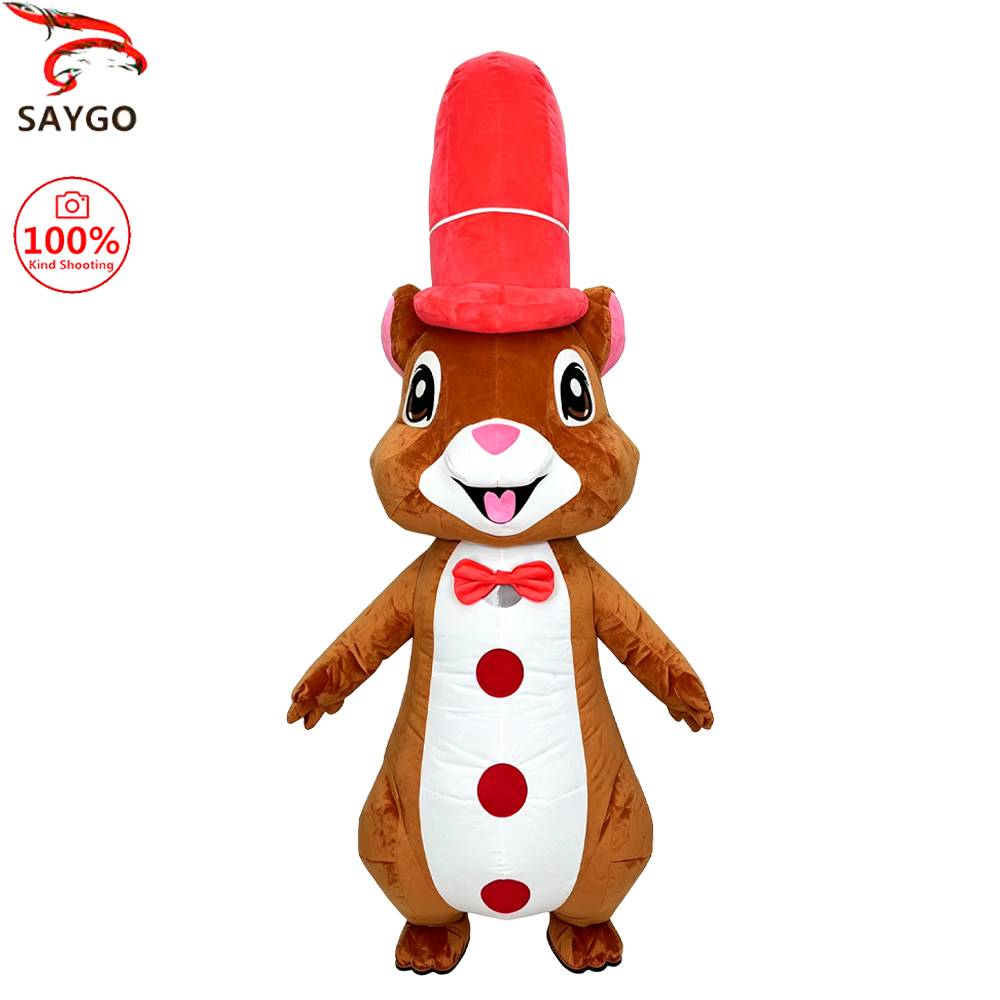 Event & Party Supply - SAYGO Kırmızı Şapkalı Sincap Şişme Kostüm,