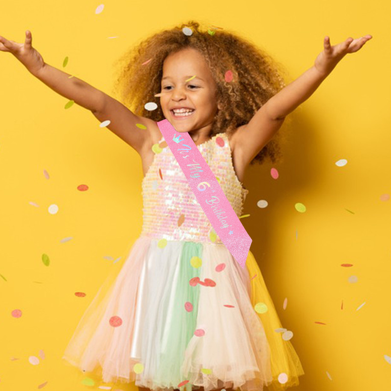 Birthday Sash Glitter - 5 Adet Pembe Simli 