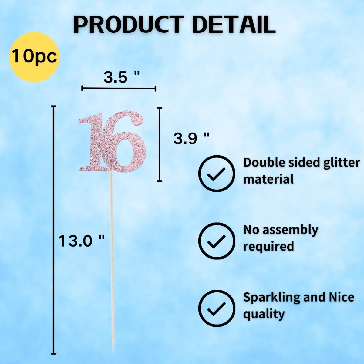 10'lu Paket, Çift Taraflı Siml - Centerpiece Stick incelemesi ve fiyatı
