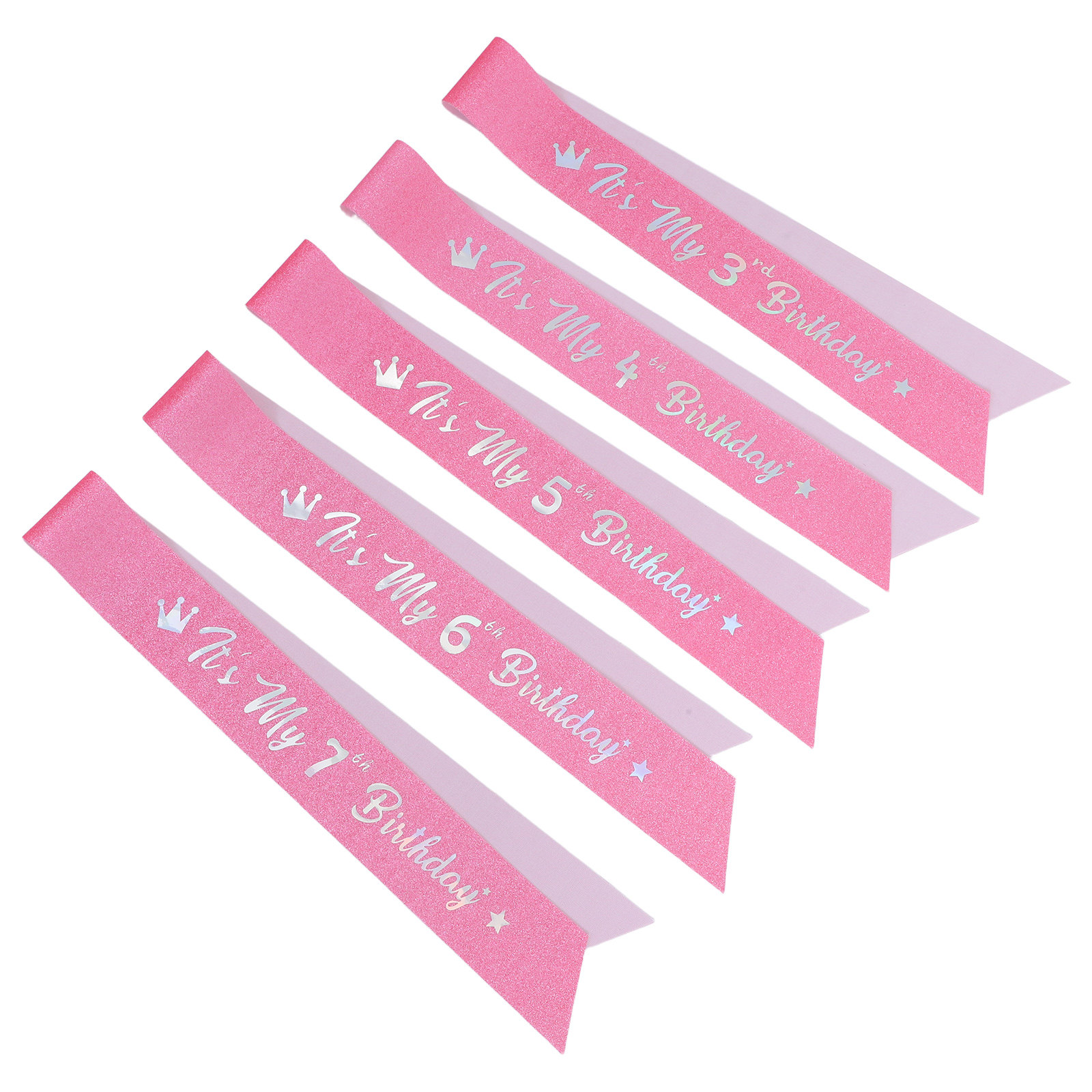 5 Adet Pembe Simli 