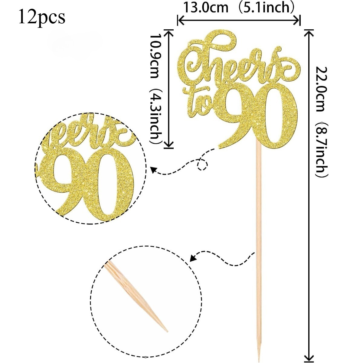 12 adet, 90 cm yüksekliğinde,  - Centerpiece Stick incelemesi ve fiyatı