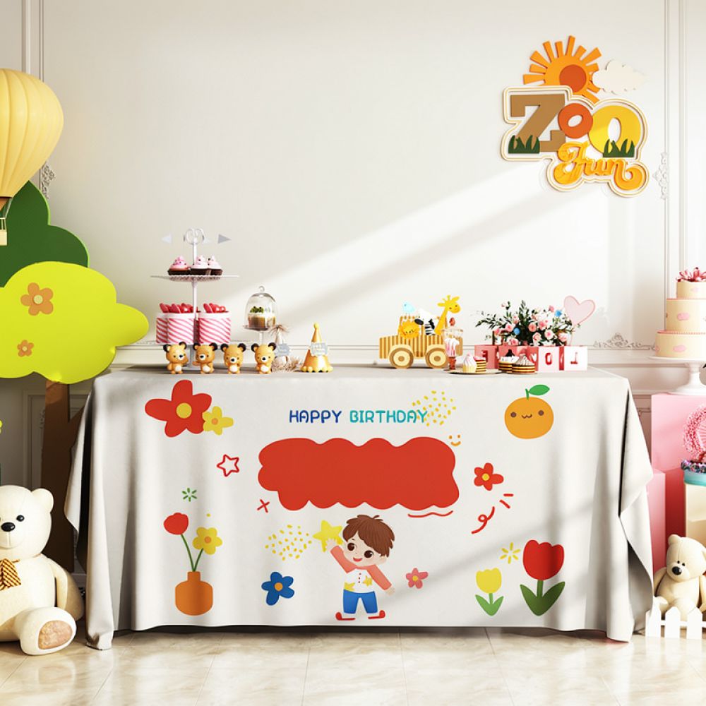 Şenlikli Masa Örtüsü, Doğum Gü - Dessert Table Backdrop incelemesi ve fiyatı